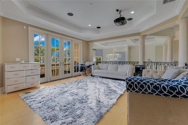 Chandelier, Interior, Living room, Recessed Lighting, Wood Texture Flooring