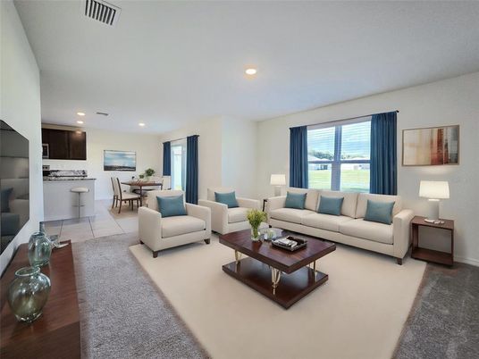 Dining room, Interior, Kitchen, Living room, Recessed Lighting