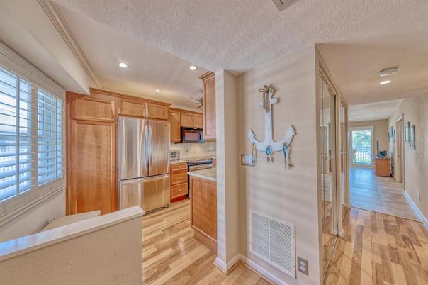 Interior, Kitchen, Recessed Lighting, Wood Texture Flooring