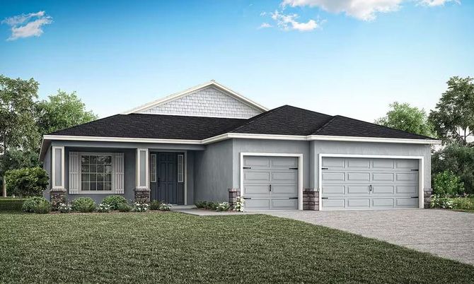 Attached, Exterior, Facade, Ranch