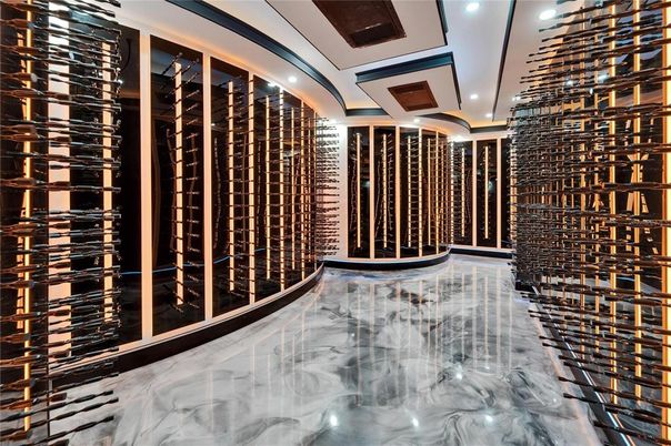 Interior, Marble, Recessed Lighting, Wine Storage