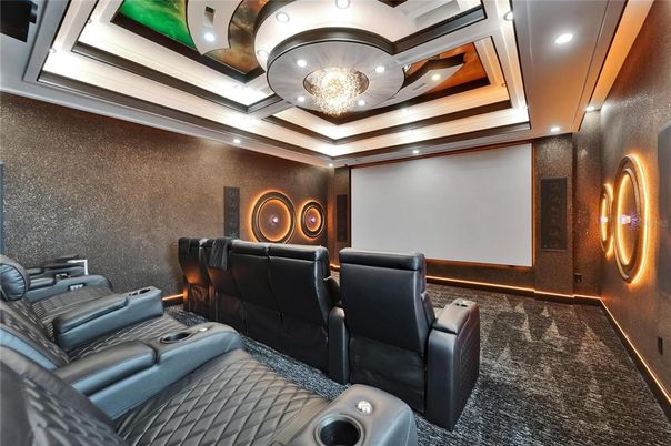 Home Theatre Room, Interior, Projection Screen, Recessed Lighting, Theatre Room