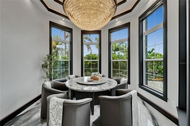 Chandelier, Dining room, Interior, Recessed Lighting