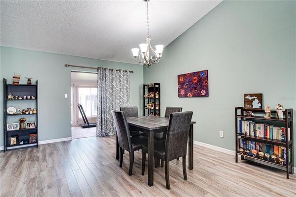Chandelier, Dining room, Interior, Wood Texture Flooring