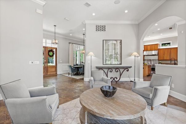 Dining room, Interior, Kitchen, Living room, Pendant Lights, Recessed Lighting, Stainless Steel Appliances
