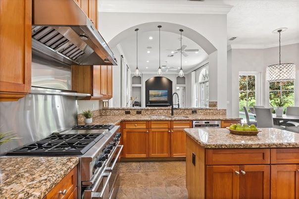 Interior, Kitchen, Pendant Lights, Recessed Lighting, Stainless Steel Appliances