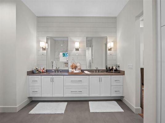 Bathroom, Dual Sink Vanities, Interior, Marble Walls