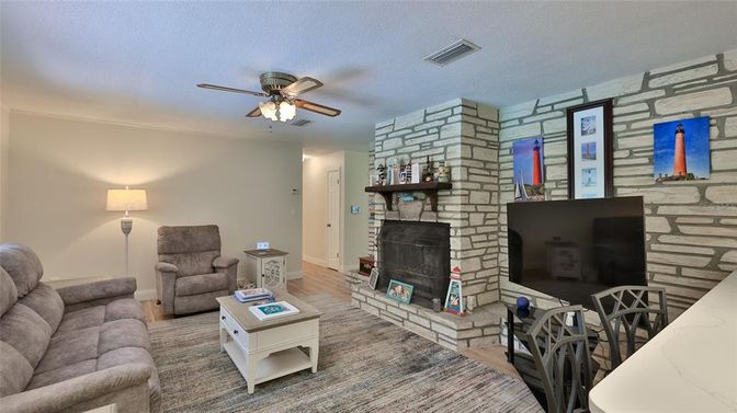 Fireplace, Interior, Living room, Stone Walls