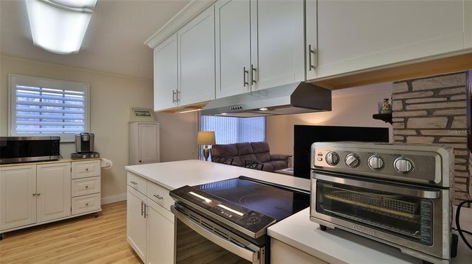 Interior, Kitchen, Stainless Steel Appliances, Wood Texture Flooring