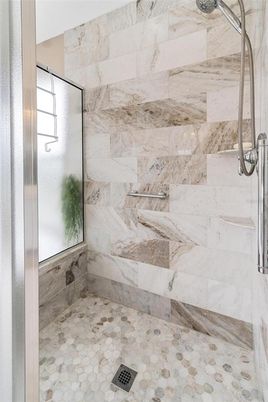 Bathroom, Glass Shower, Interior, Marble Walls