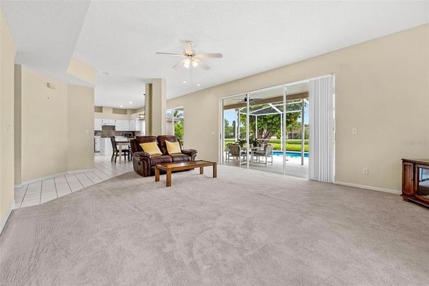 Empty room, Interior, Kitchen, Living room, Recessed Lighting