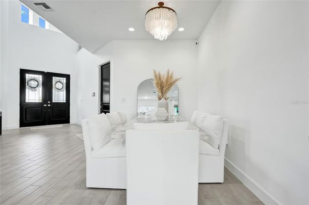 Chandelier, Interior, Recessed Lighting, Wood Texture Flooring