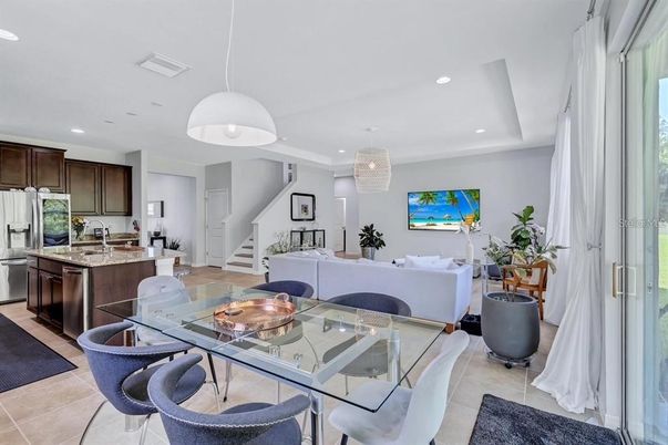Dining room, Interior, Kitchen, Living room, Pendant Lights, Recessed Lighting