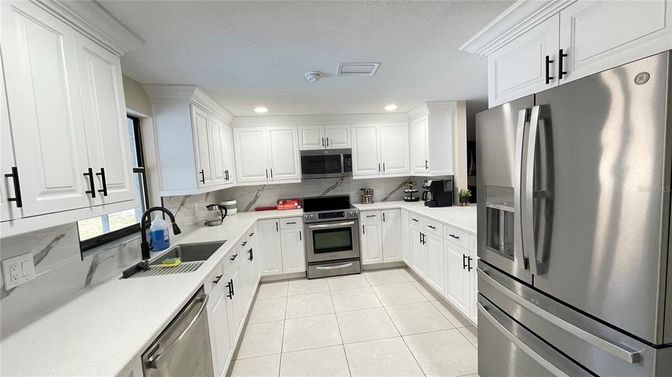Interior, Kitchen, Recessed Lighting, Stainless Steel Appliances