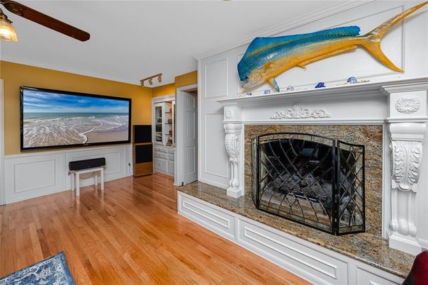 Fireplace, Interior, Wood Texture Flooring