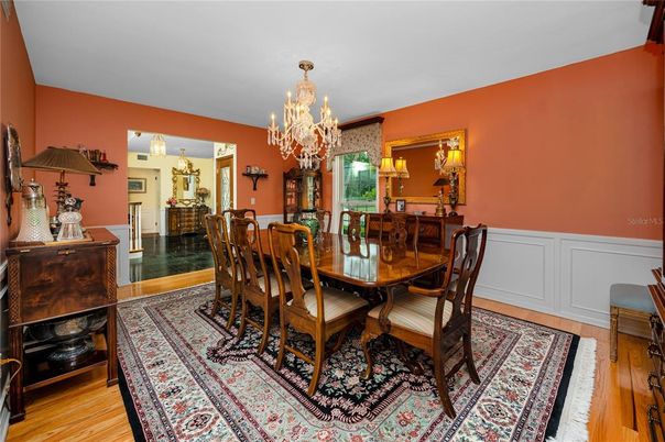 Chandelier, Dining room, Interior, Wood Texture Flooring