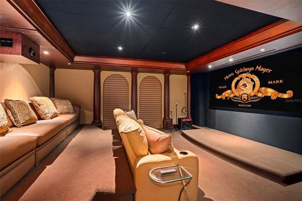 Interior, Projection Screen, Recessed Lighting, Theatre Room