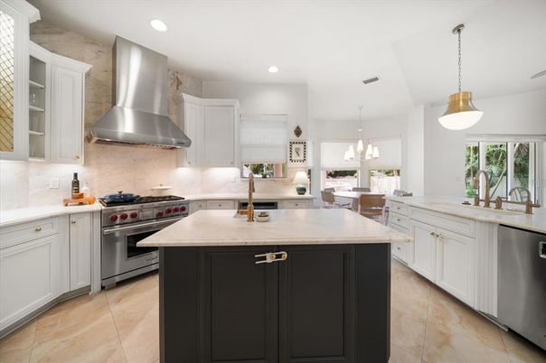 Interior, Kitchen, Pendant Lights, Recessed Lighting, Stainless Steel Appliances