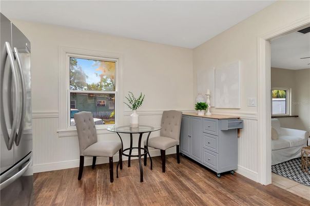 Dining room, Interior, Wood Texture Flooring