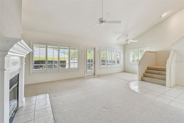 Empty room, Fireplace, Interior, Recessed Lighting