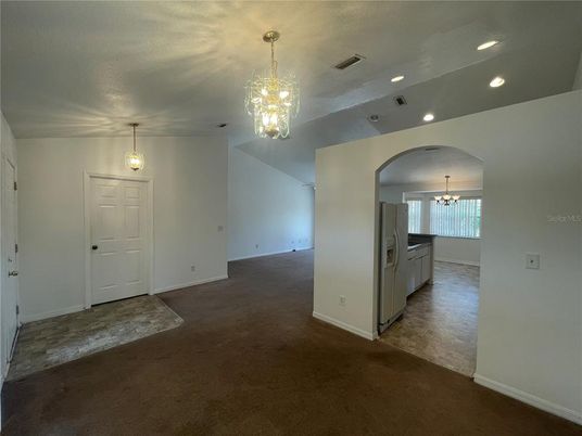 Chandelier, Empty room, Interior, Pendant Lights, Recessed Lighting