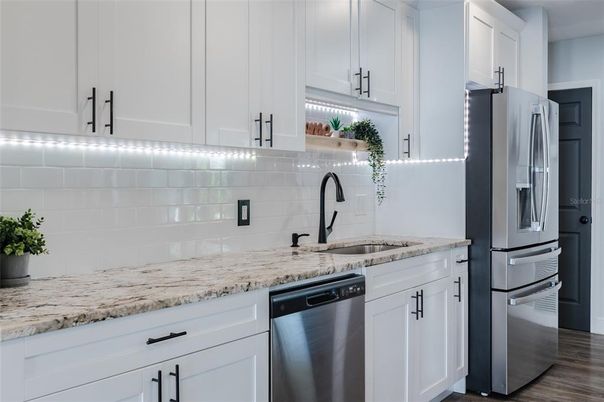 Interior, Kitchen, Stainless Steel Appliances, Wood Texture Flooring