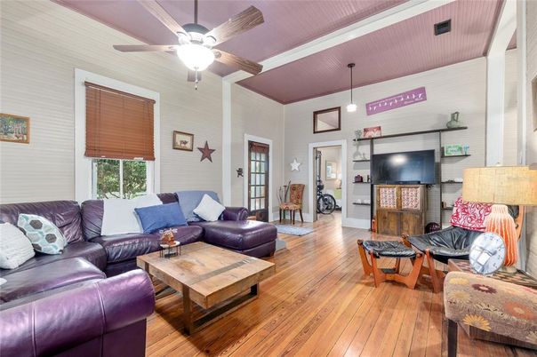 Interior, Living room, Pendant Lights, Wood Texture Flooring