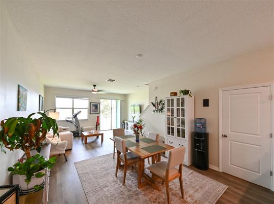 Dining room, Fitness Equipment, Interior, Living room, Wood Texture Flooring