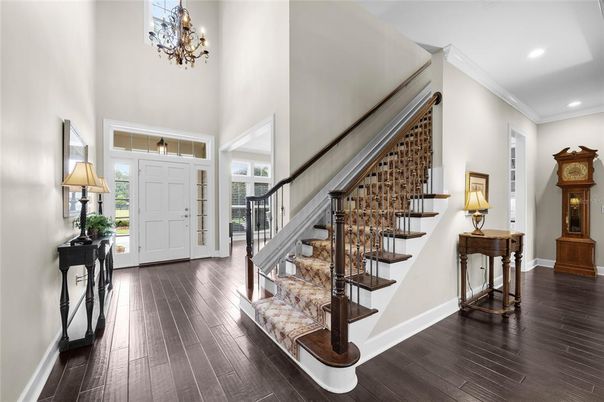 Chandelier, Interior, Recessed Lighting, Wood Texture Flooring