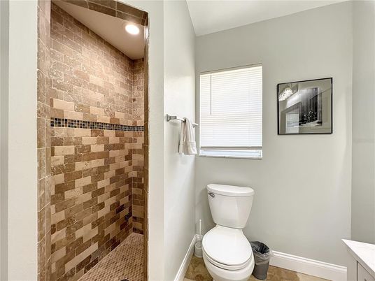 Bathroom, Interior, Recessed Lighting, Stone Walls