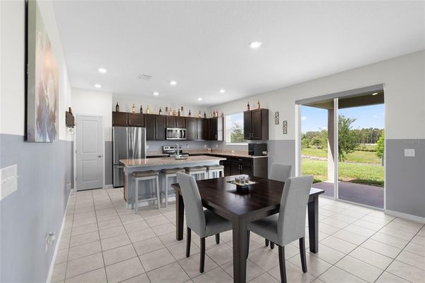 Dining room, Interior, Kitchen, Recessed Lighting, Stainless Steel Appliances