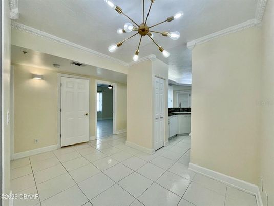 Empty room, Interior, Kitchen, Pendant Lights