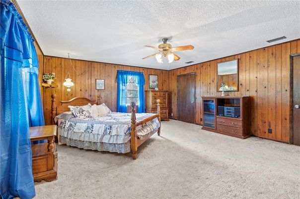 Bedroom, Interior, Pendant Lights, Wooden Walls