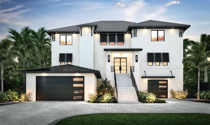 Attached, Exterior, Facade, Modern