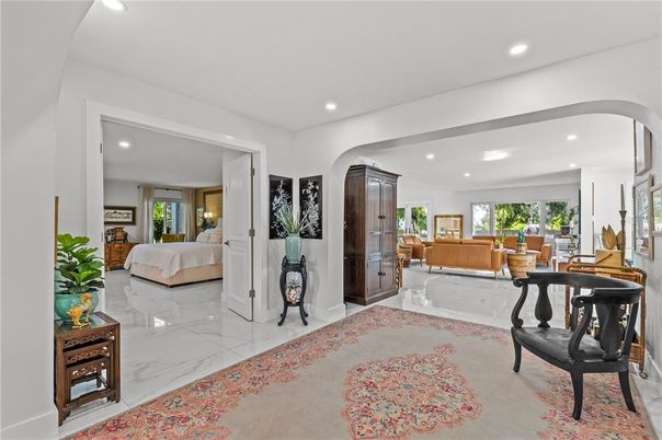 Bedroom, Interior, Marble, Recessed Lighting