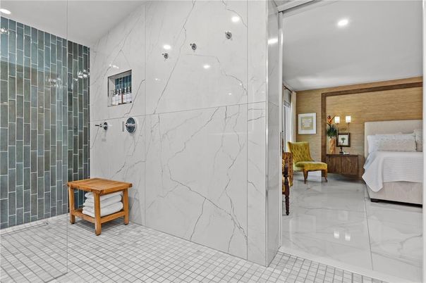 Bathroom, Bedroom, Interior, Marble, Marble Walls, Recessed Lighting