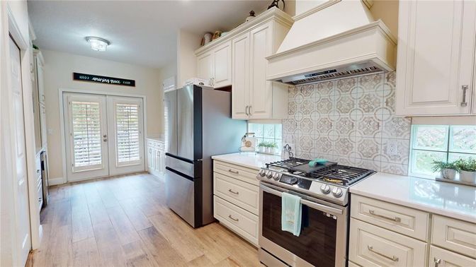 Interior, Kitchen, Wood Texture Flooring