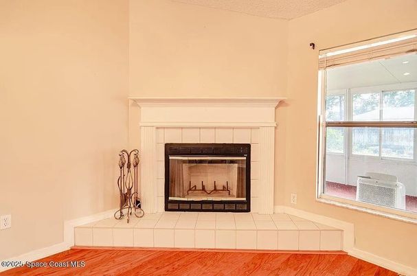 Fireplace, Interior, Wood Texture Flooring