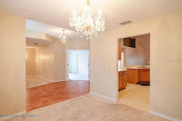 Chandelier, Empty room, Interior, Wood Texture Flooring