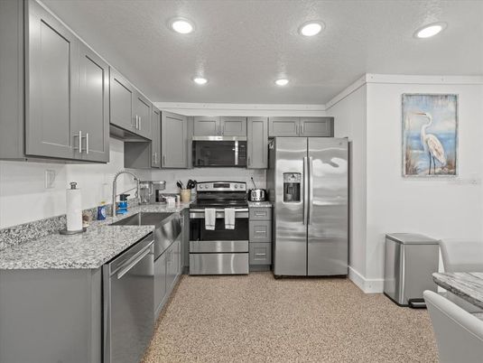 Interior, Kitchen, Recessed Lighting, Stainless Steel Appliances