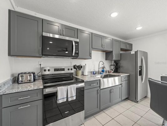 Interior, Kitchen, Recessed Lighting, Stainless Steel Appliances