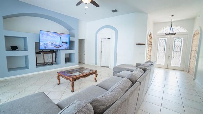 Fireplace, Interior, Living room, Pendant Lights