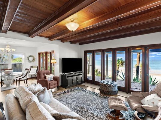 Dining room, Interior, Living room, Water, Wooden Beams, Wooden Ceilings, Wood Texture Flooring
