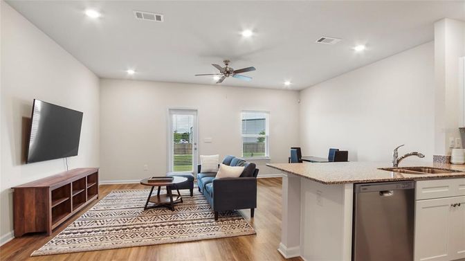 Interior, Recessed Lighting, Wood Texture Flooring