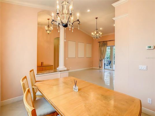 Chandelier, Dining room, Interior, Recessed Lighting