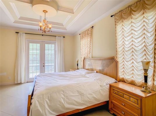 Bedroom, Chandelier, Interior