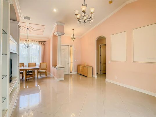 Chandelier, Dining room, Interior, Recessed Lighting