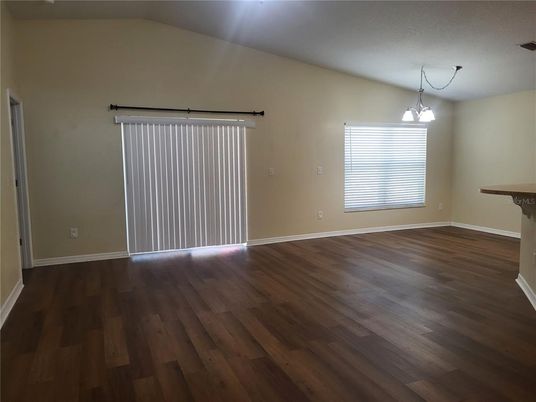 Empty room, Interior, Pendant Lights, Wood Texture Flooring
