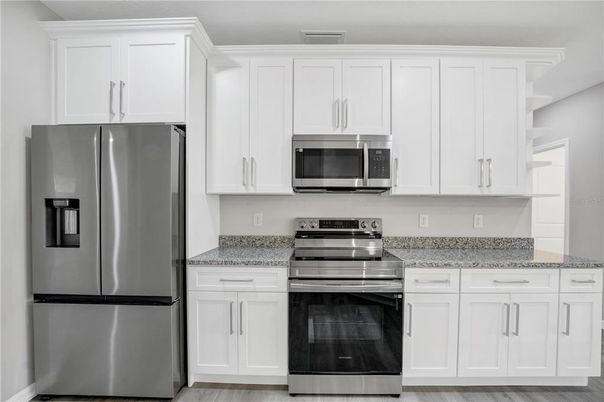 Interior, Kitchen, Stainless Steel Appliances, Wood Texture Flooring