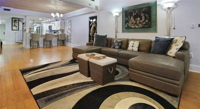 Chandelier, Interior, Kitchen, Living room, Pendant Lights, Wooden Ceilings, Wood Texture Flooring